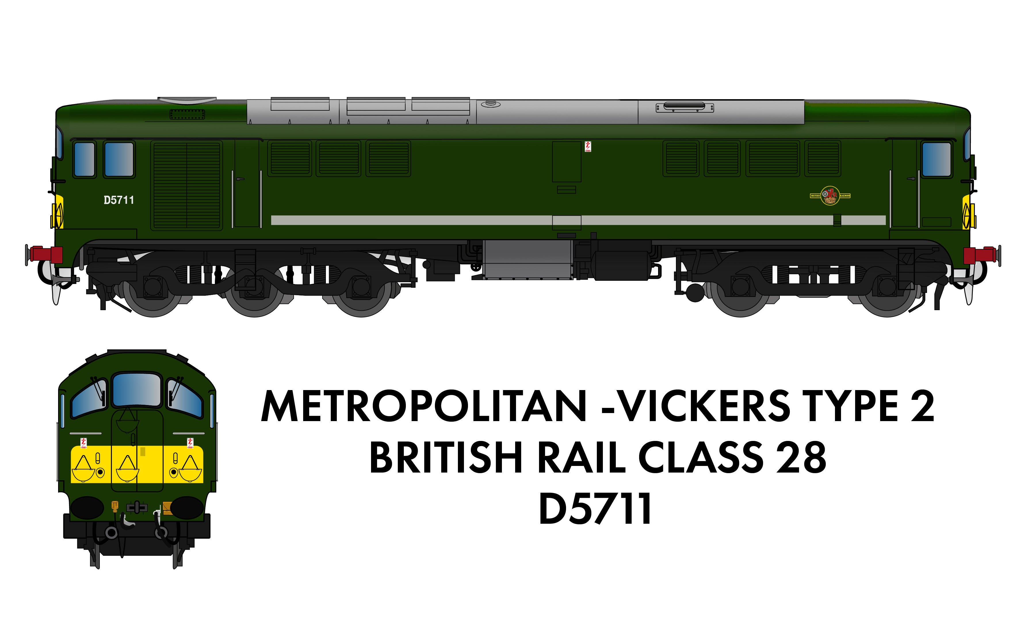 Class 28 D5711 BR Green with Small Yellow Panels