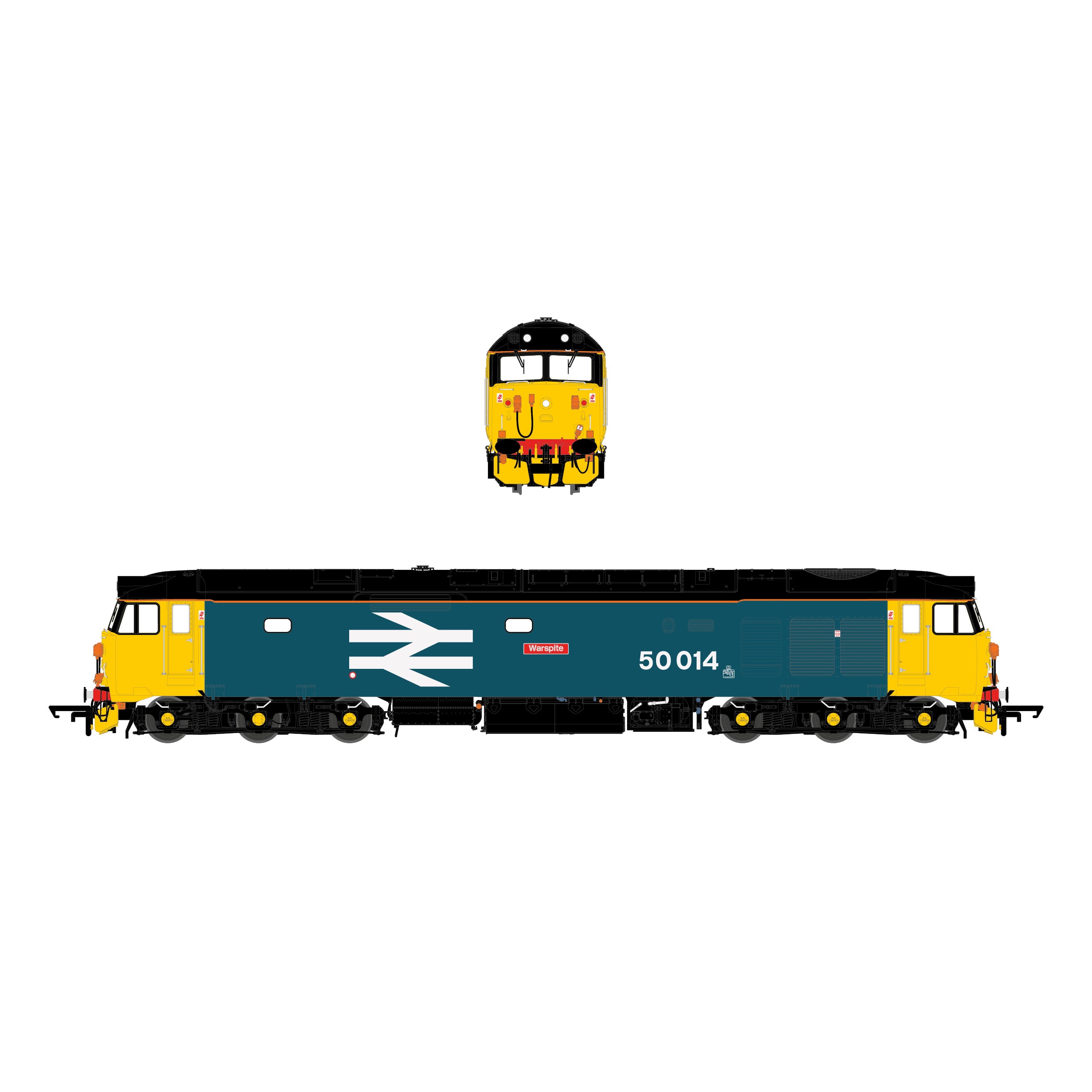 Class 50 014 Warspite Large Logo Black Roof